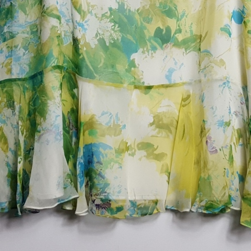 Floral Ruffle Silk Skirt - Picture 4 of 8